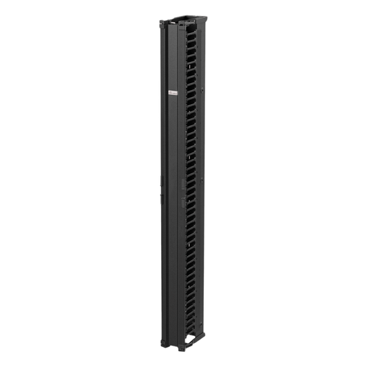 Organizador Vertical CableTek, Sencillo (Solo Frontal), Para Rack Abierto de 45 Unidades, 6 in de Ancho, Color Negro