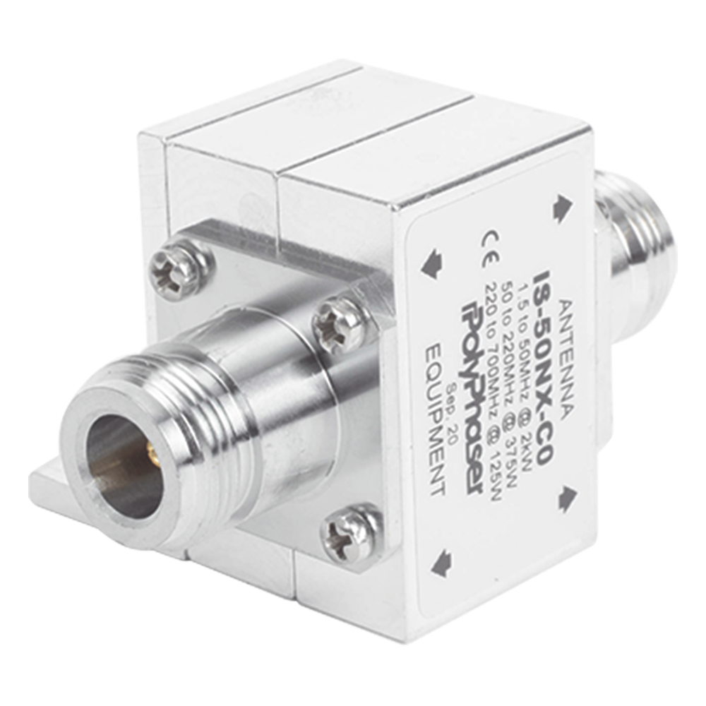 Protector Coaxial RF / 1.5-700 MHz / 50 &Omega; / Conectores N Hembra / Ceja Lateral / 2 kW