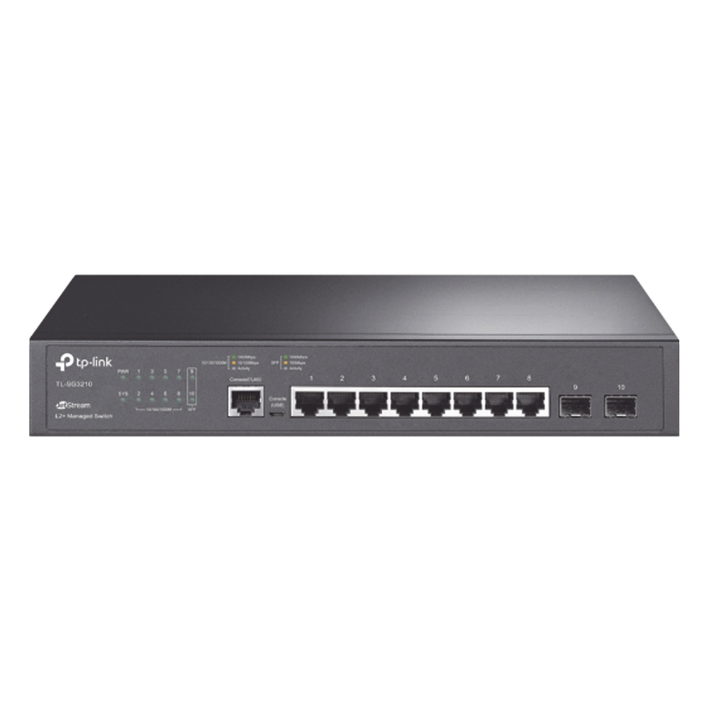 Switch JetStream SDN Administrable 8 puertos 10/100/1000 Mbps + 2 puertos SFP, administración centralizada OMADA SDN
