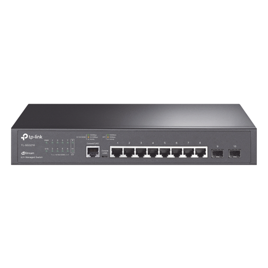 Switch JetStream SDN Administrable 8 puertos 10/100/1000 Mbps + 2 puertos SFP, administración centralizada OMADA SDN