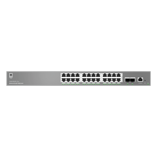 Switch de Red Empresarial L2++ / Serie GWN7800 Pro / 24 Puertos Gigabit PoE 250W / 2 Puertos SFP+ / Gestión Cloud GDMS / VLAN 4K / QoS Avanzado / Seguridad Integral