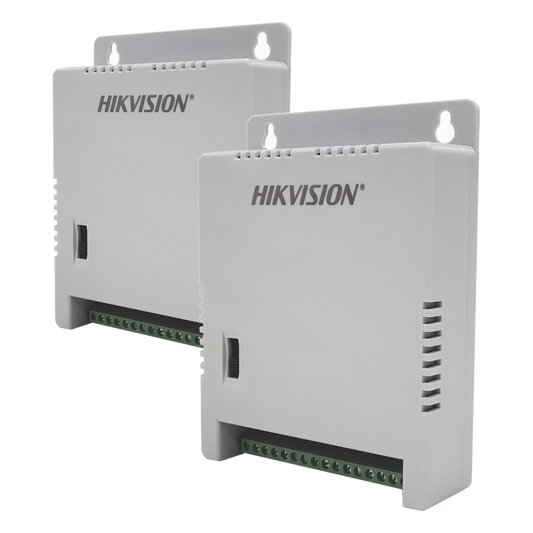 2 Fuentes de Poder Regulada (12 Vcc / 13.5 Vcc / 15 Vcc) para 16 Cámaras / 1 Amp por Salida / Voltaje de Entrada 90 - 130 VCA / Soporta 4K / Modo para Largas Distancias
