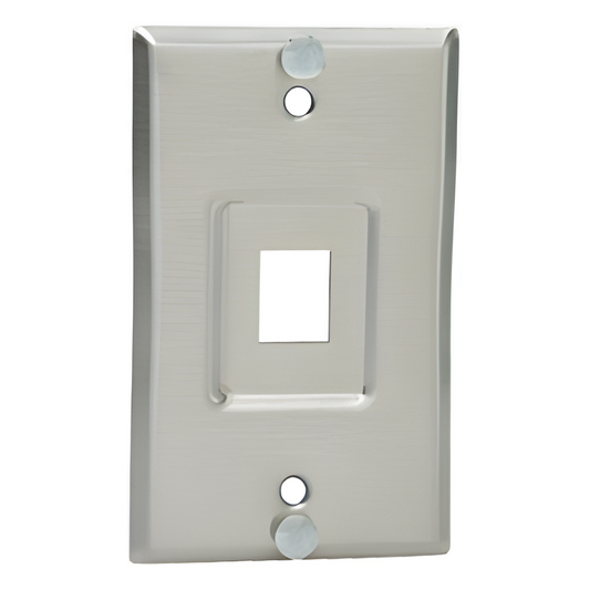 Placa de Pared Telefónica, Salida de 1 Puerto Keystone, de Acero Inoxidable