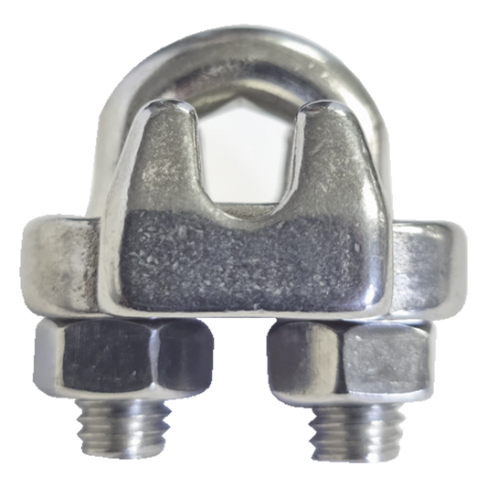 Nudo/ Perro/ Abrazadera Acero Forjado para Cable de 1/4", Acero Inoxidable.