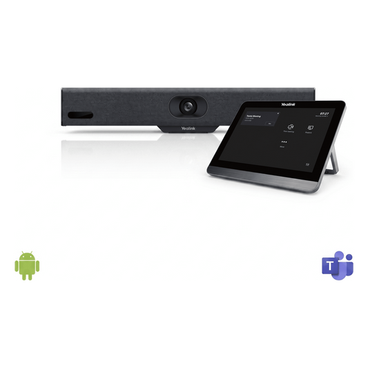 Barra de Videoconferencia A10 de Yealink para Salas Pequeñas con Android Integrado para Microsoft Teams y Modo BYOD - Incluye Panel Touch