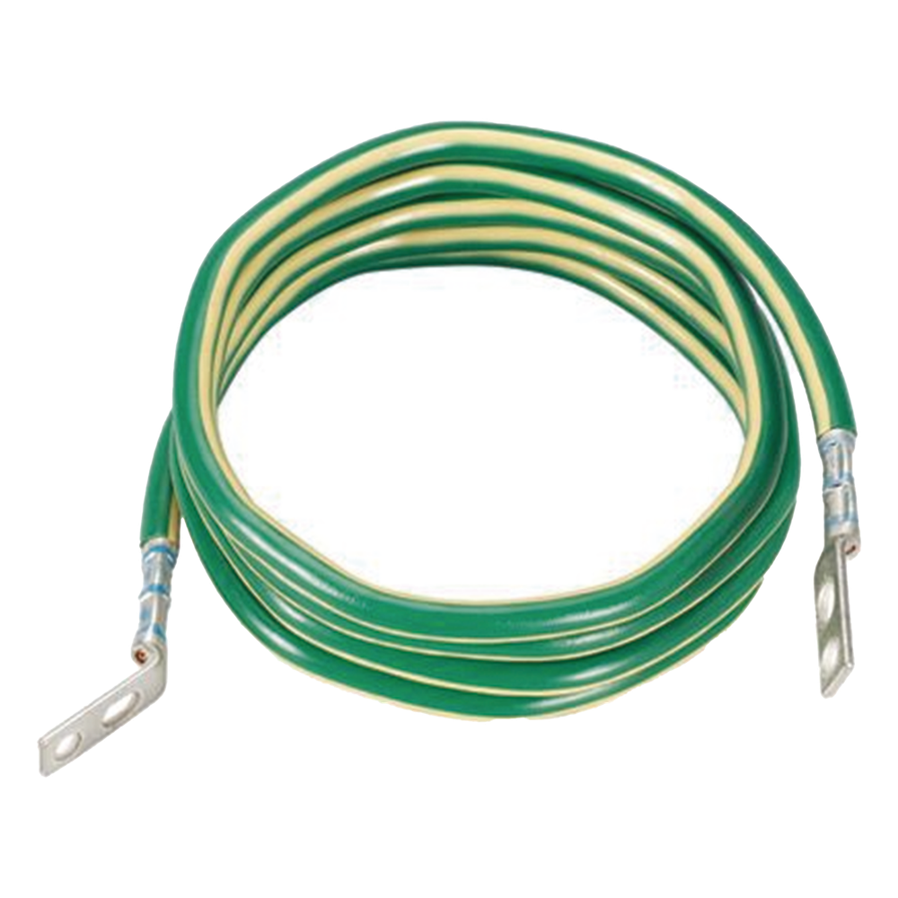 Jumper para Aterrizar Equipos, 6 AWG, con Terminal Doblada a 45 Grados (LCC6-14JAWH-L) Para Conexión a Tierra y Terminal Recta (LCC6 - 14JAW-L) Para Equipos , 2.4 m de Largo