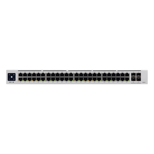UniFi Switch USW-Pro-48-POE Gen2, Capa 3 de 48 puertos PoE 802.3at/bt + 4 puertos 1/10G SFP+, 600W, pantalla informativa