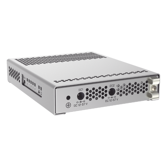 (CRS305-1G-4S+IN) Switch administrable Sistema Operativo Dual, puerto 1G Rj45, 4 puertos 10G SFP+ para Escritorio