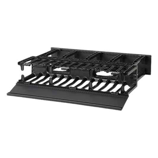 Organizador de Cables Horizontal NetManager de Alta Densidad, Doble (Frontal y Posterior), Para Rack de 19in, 2UR, Color Negro