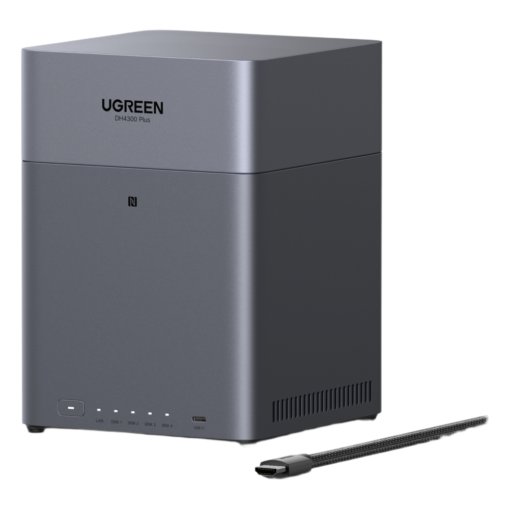 NAS UGREEN NASync DH4300PLUS  / 4 Bahías SATA / Procesador RK3588C 8 GB RAM / 2.5GbE Puerto / HDMI 4K / USB 3.2 Type-C / RAID 0/1/5/6/10 / Acceso Remoto UGREENlink