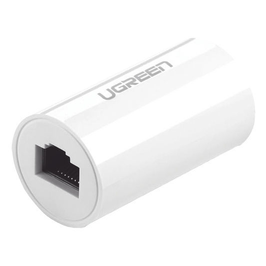 Acoplador y Protector (Extensor de Cable Ethernet RJ45) | 1000Mbps | Compatibilidad con Cat7/Cat6/Cat5e | Compatible con POE | Ignífugo | ABS | Color Blanco