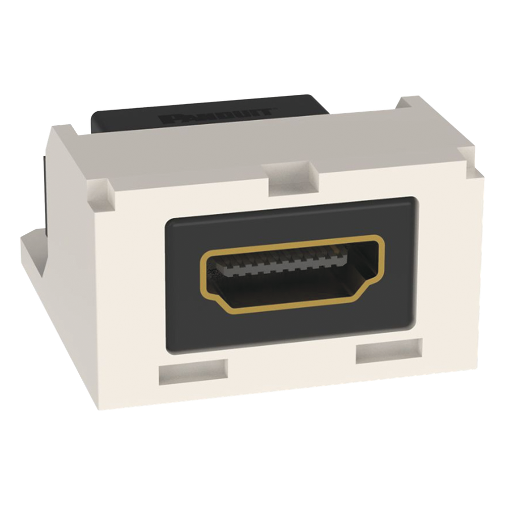 Módulo Acoplador HDMI 2.0, Hembra a Hembra Tipo-A, Categoría 2, Uso en 2 Puertos Mini-Com, Color Blanco Mate