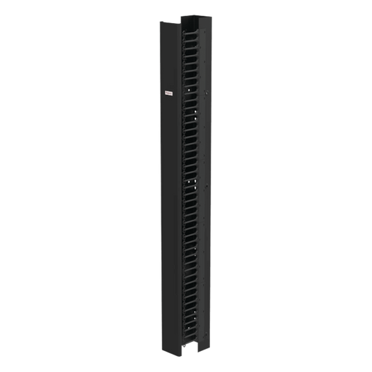 Organizador Vertical de Cableado CableTek-EC / 45U / Una Cara / Acero 1.9 mm / 6 in Ancho / 9 in Profundidad / Negro RAL 9005 / Montaje Universal 4 Postes / Cat 5e/6/6A/Fibra