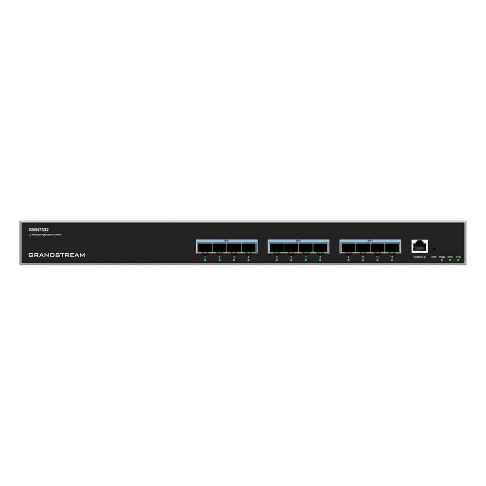 Switch de Agregación Capa 3 / 12 Puertos 10Gigabit SFP+ / QoS Integrada / Soporte IPv6 e IPv4 / Seguridad Avanzada / Stacking /