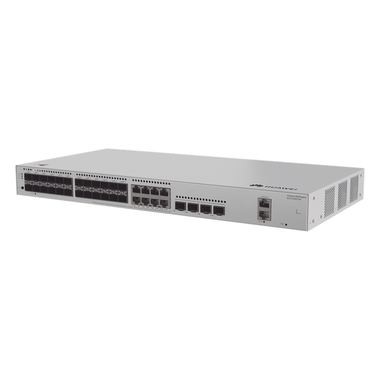 Switch de Distribución/Core Gigabit Administrable  Capa 3 / 24 puertos 1GE SFP ( Combo con 8 Puertos 10/100/1000 Mbps) / 4 Puertos 10GE SFP+ Uplink / ERPS / Rutas Estáticas / iStack / Administración Nube Gratis