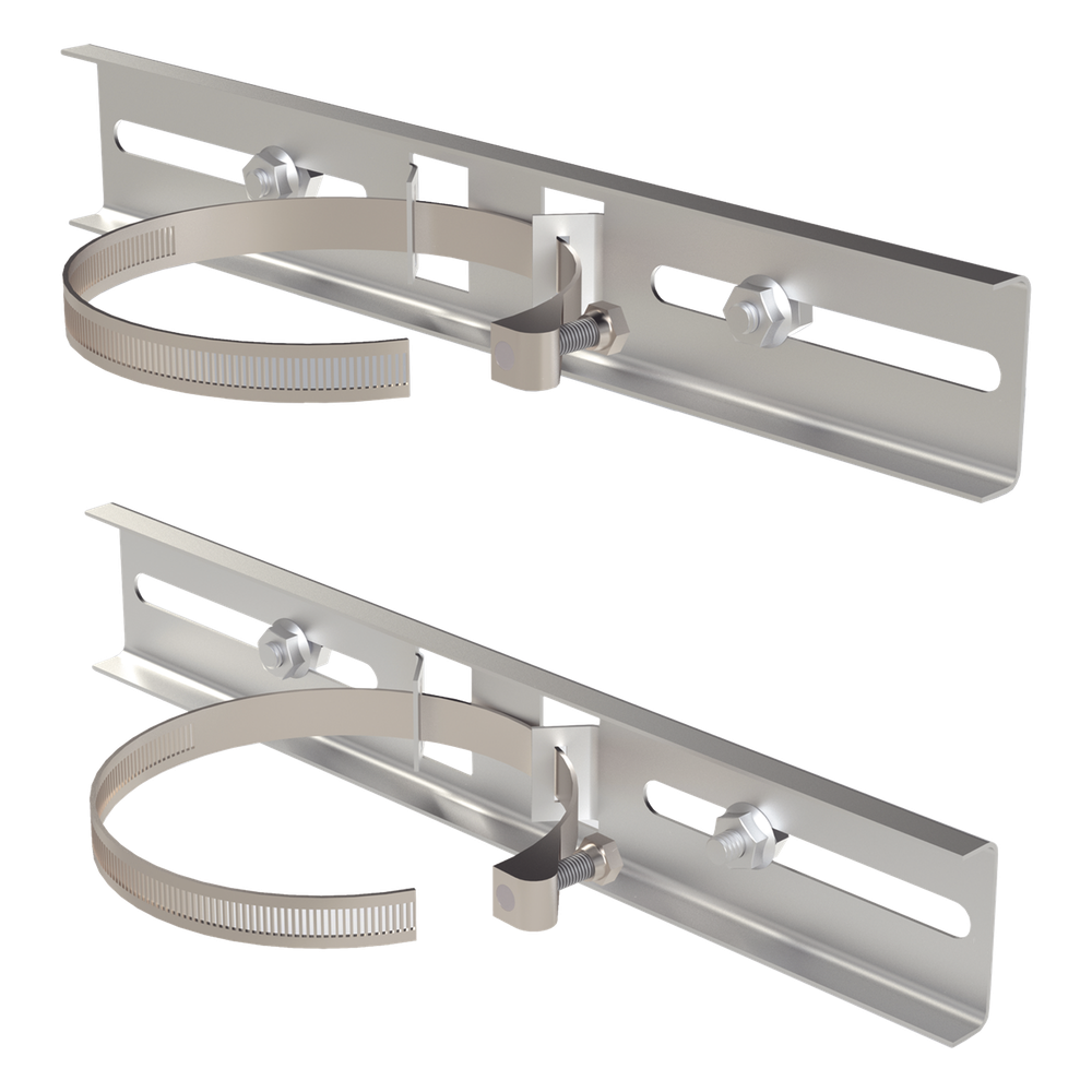 Montaje de Metal Galvanizado para Poste Universal para Gabinetes de Ancho Hasta 30 cm.