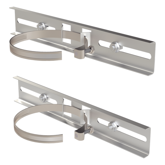 Montaje de Metal Galvanizado para Poste Universal para Gabinetes de Ancho Hasta 30 cm.