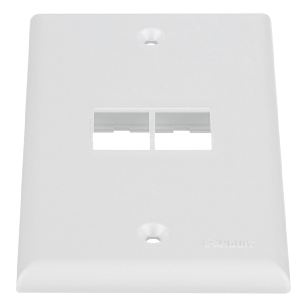 Placa de Pared Vertical, Salida Para 2 Puertos Keystone, Color Blanco