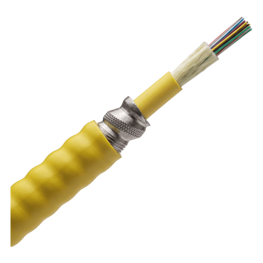 Cable de Fibra Óptica de 12 Hilos, Monomodo OS2, Interior, Armada, Tight Buffered 900um, OFCR (Riser), Precio Por Metro