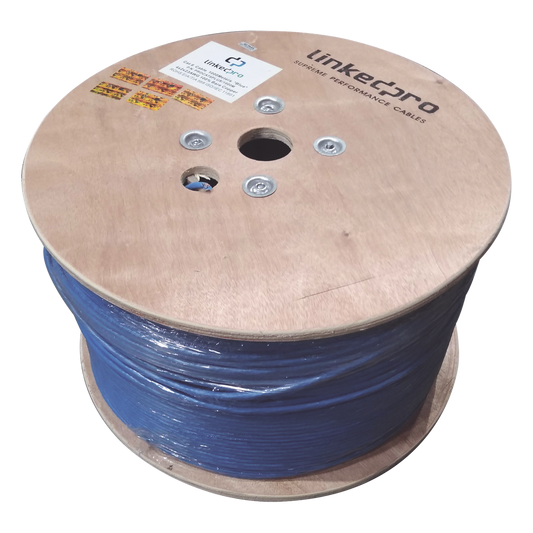 Bobina de 1000 Metros (3280.84 Pies) Cable Cat6+ Calibre 23 Alto Desempeño, ETL, UL, Color Azul, Super Flexible, de 1000 Metros (3280.84 Pies), para Aplicaciones de CCTV, Video HD, y Redes de Datos