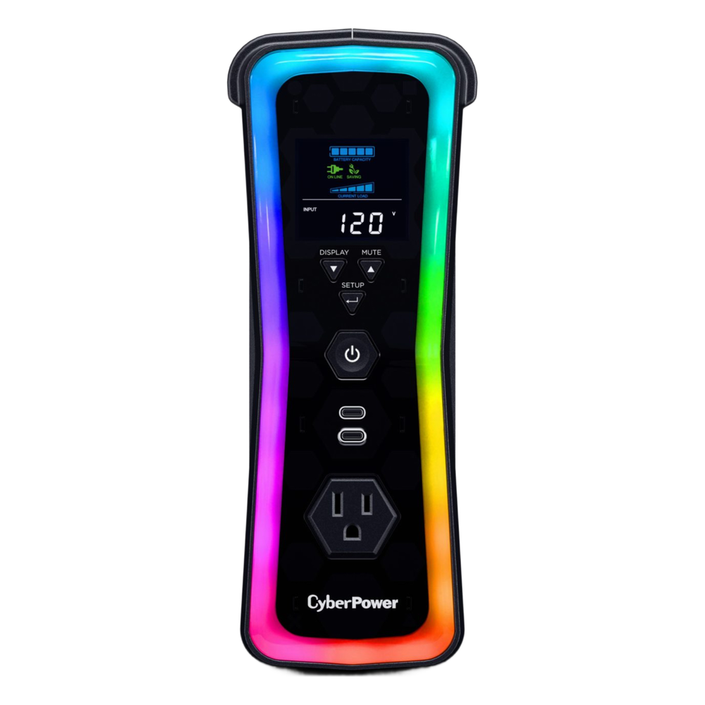 UPS Gamer de 1500 VA/1000 W, Topología Línea Interactiva, Entrada 120 Vca  NEMA 5-15P, y 13 Salidas NEMA 5-15R, Puerto USB, Con Regulador de Voltaje (AVR)
