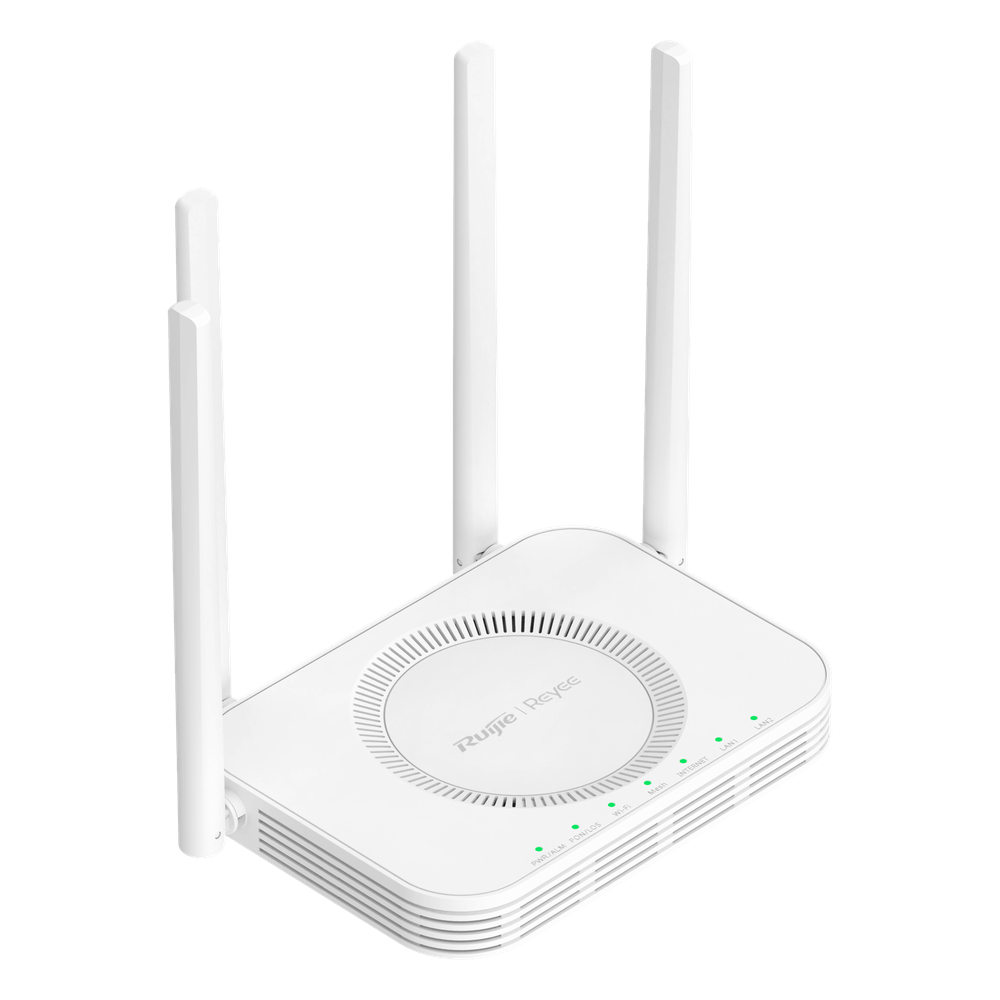 Router ONU GPON/EPON Wi-Fi 5 / 1200 Mbps (2.4 GHz + 5 GHz) / Puerto PON SC/UPC / 2 Puertos Gigabit LAN/WAN / 4 Antenas Externas / Mesh / 84 Clientes