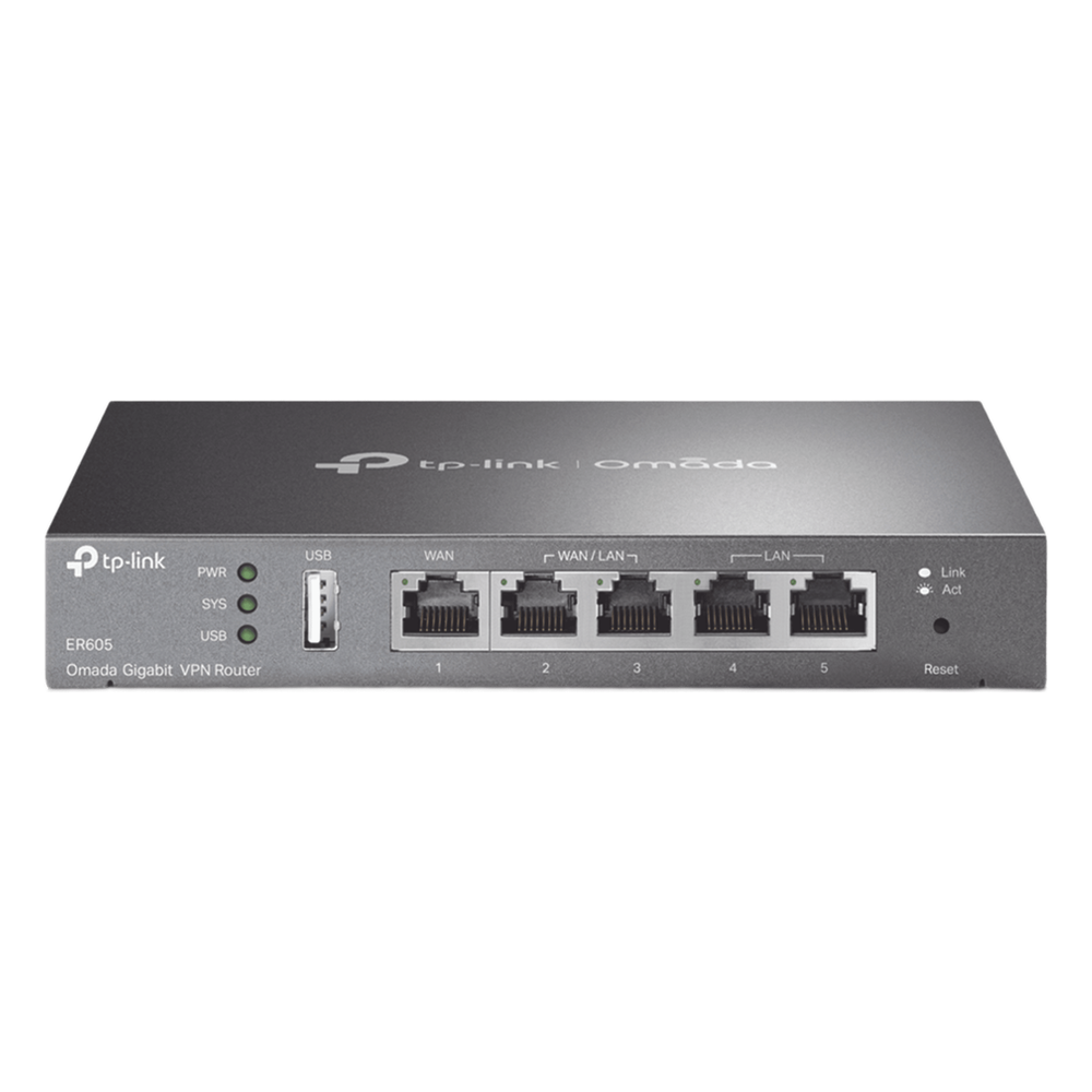 Router Omada VPN / SDN Multi-WAN Gigabit / 1 Puerto WAN Gigabit / 2 Puertos LAN Gigabit / 2 Puertos configurables LAN/WAN / 150,000 Sesiones Concurrentes / Administración Centralizada OMADA o Stand-Alone / 1 Puerto USB 2.0