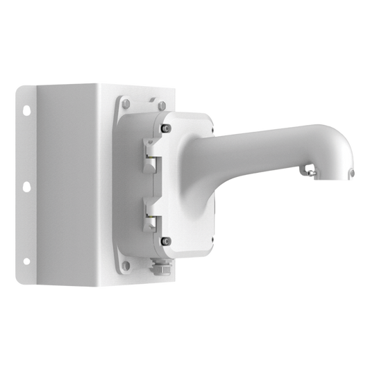 Montaje de Esquina con Caja de Conexión para Domos PTZ epcom y HIKVISION / Fabricado con Aleación de Aluminio y Acero