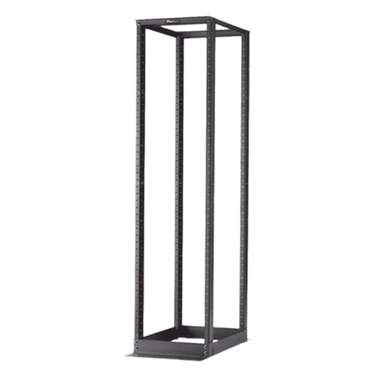 Rack de Cuatro Postes Estándar de 19", Rieles Numerados y Roscados #12-24, Profundidad Máxima de 23 in, 45 Unidades de Rack, Color Negro