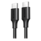 Cable USB-C a USB-C | 1 Metro | Carga Rápida de hasta 60W | Transferencia de datos de 480 Mbps | PD3.0 | QC 4.0/3.0/2.0 | FPC | AFC | Duradero y Flexible| Caja ABS | Cubierta de TPE | Color Negro.