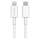 Cable USB-C a Lightning / MFi Certificado / 1 Metro (3.28 Pies) / Ideal para iPhone, iPad y iPod / Carga Rápida 3 Amp / Carga y Sincronización de Datos / 480 Mbps / 60 Watts