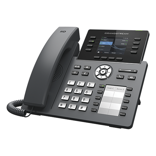 Teléfono IP Wi-Fi, Grado Operador, 8 líneas SIP con 4 cuentas, pantalla a color 2.8", puertos Gigabit, Bluetooth, PoE, codec Opus, IPV4/IPV6 con gestión en la nube GDMS