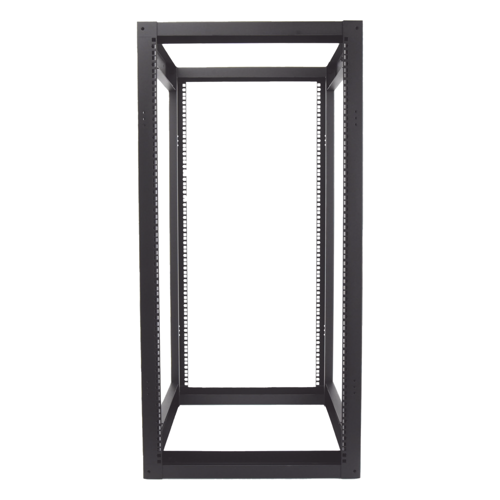 Rack Estándar 19" de 4 Postes, Acero, 24 Unidades, Profundidad Ajustable.