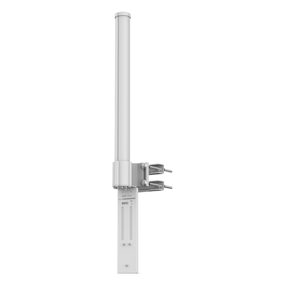 Antena Omnidireccional de 360° AirMetro con 13 dBi en Banda 5Ghz (5150-5850 Mhz) Slant 90° Compatibilidad Multi-Marca para enlaces Multipunto, Conectores SMA Hembra Inverso.