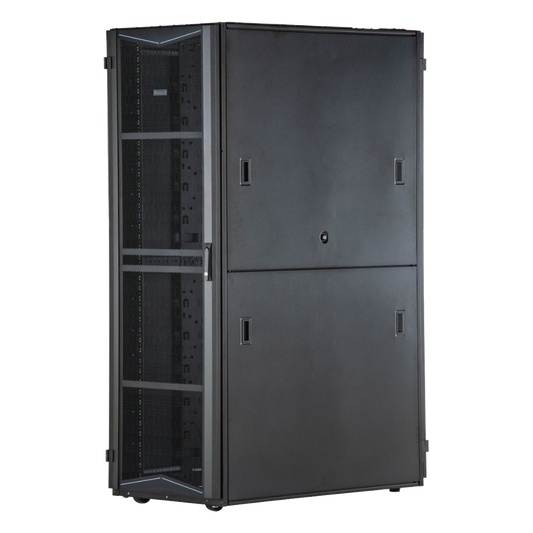 Gabinete FlexFusion para Centros de Datos, 45 UR, 700 mm de Ancho, 1070 mm de Profundidad, Sin Paneles Laterales, Fabricado en Acero, Color Negro
