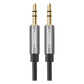 Cable Auxiliar 5 Metros / Conector 3.5mm a 3.5mm / Macho a Macho / Cubierta de TPE / Carcasa de Aluminio / Color Negro