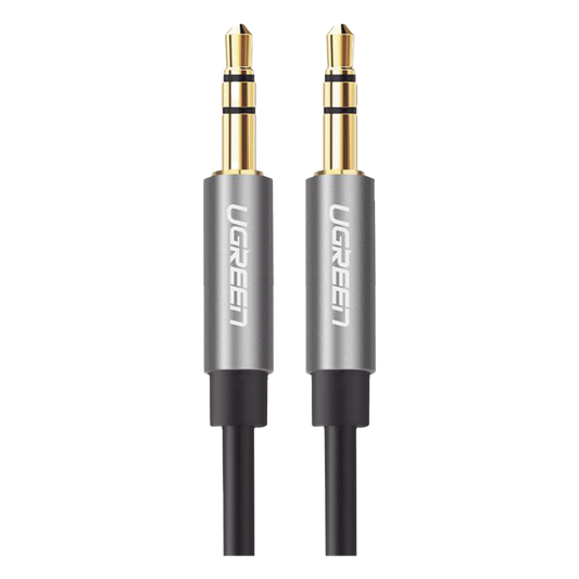 Cable Auxiliar 5 Metros / Conector 3.5mm a 3.5mm / Macho a Macho / Cubierta de TPE / Carcasa de Aluminio / Color Negro