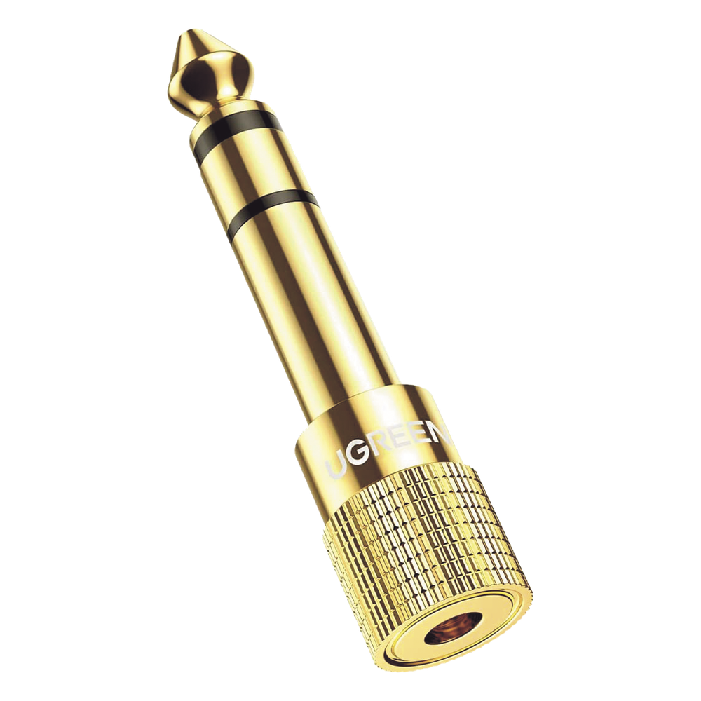 Adaptador (Convertidor) de Audio 3.5mm Hembra a 6.5mm Macho / Plug & Play / Superficie de Rosca Antideslizante / Calidad de sonido sin pérdidas