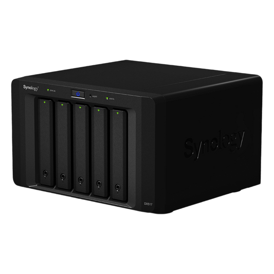 Unidad de Expansión Synology DX517 | 5 Bahías SATA HDD/SSD 3.5" y 2.5" | Puerto eSATA | Diseño Hot-Swap | Compatible con DS1517+ y DS1817+.