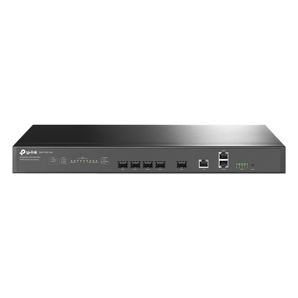 Delta Stream - OLT de 4 puertos GPON / Conexión de hasta 512 ONUs / 1 Puerto Gigabit RJ45 Uplink /  1 Puertos SFP+ Uplink / Fuentes Redundantes AC- DC (incluidas) / Administración desde la nube (DPMS)