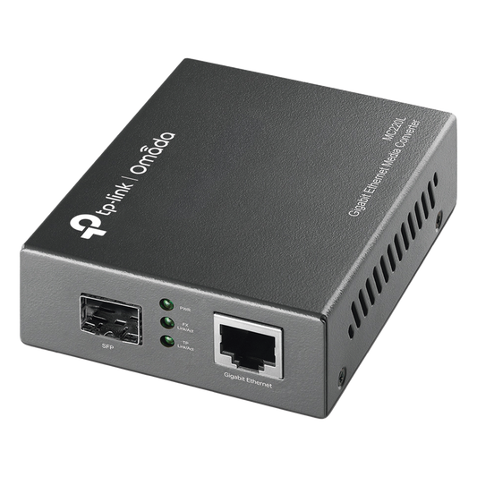 Convertidor Fibra Óptica Monomodo o Multimodo / 1 Puerto SFP 1000 Mbps / 1 Puerto RJ45 10/100/1000 Mbps / Plug and Play
