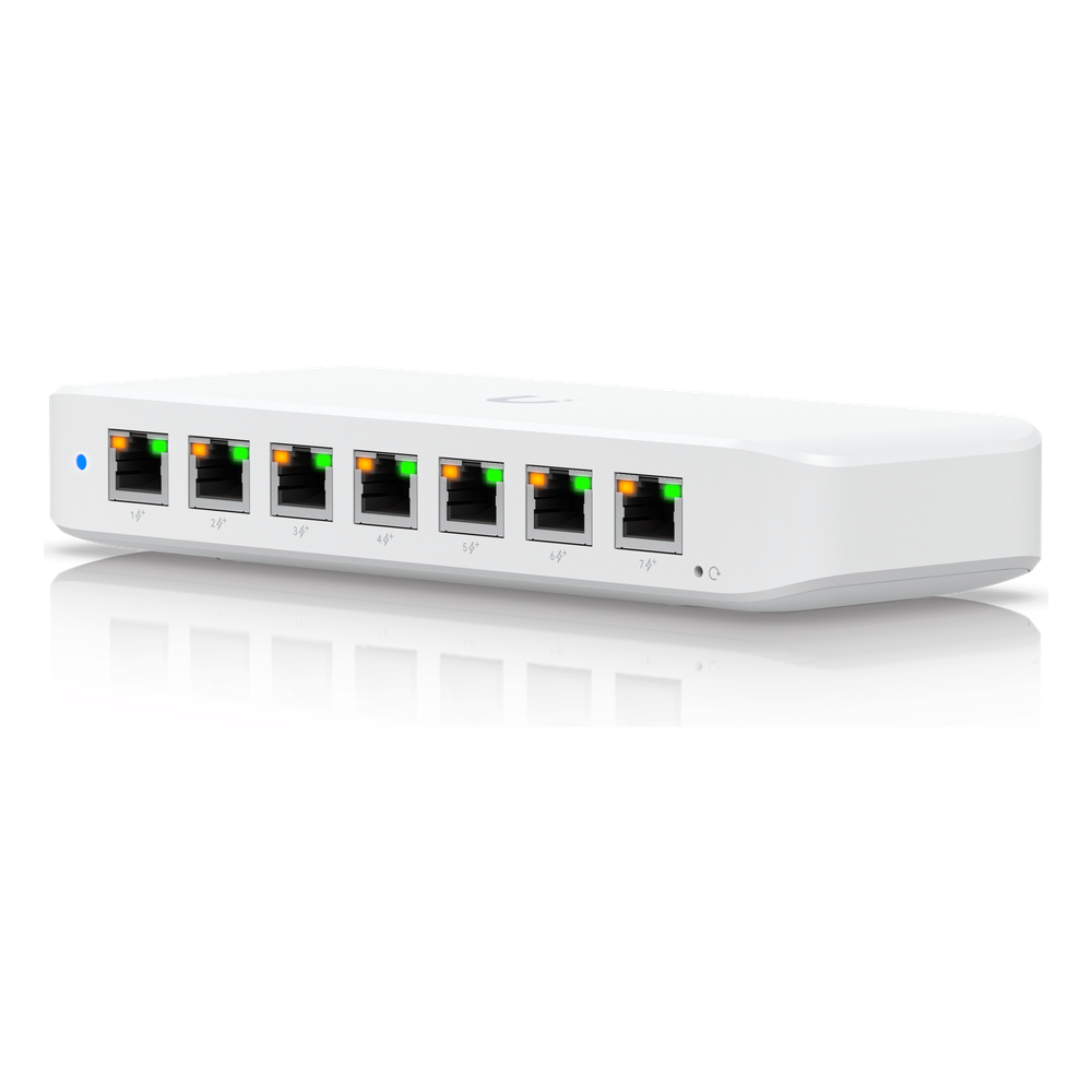 USW Ultra 210W Switch de 8 Puertos GbE (7 Puertos PoE+ y 1 Puerto Entrada PoE++) con Opciones de Montaje Versátiles