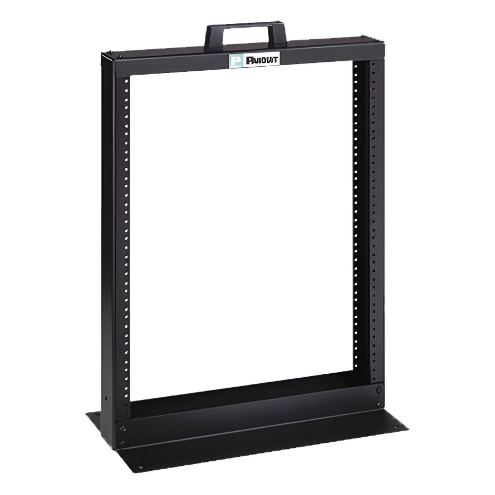 Rack de Dos Postes Estándar de 19 in, Rieles Numerados y Roscados #12-24, Fabricado en Aluminio, 13 Unidades de Rack, Color Negro