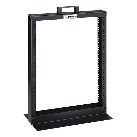 Rack de Dos Postes Estándar de 19 in, Rieles Numerados y Roscados #12-24, Fabricado en Aluminio, 13 Unidades de Rack, Color Negro