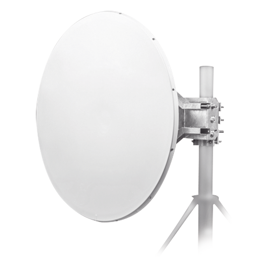 Antena direccional Alto Rendimiento / Parábola profunda para mayor aislamiento al ruido /4 ft / 4.9 a 6.1 GHz /  / Ganancia de 35 dBi / Soporte de acero inoxidable / Polaridad en 90 ° y 45 ° / Incluye montaje.