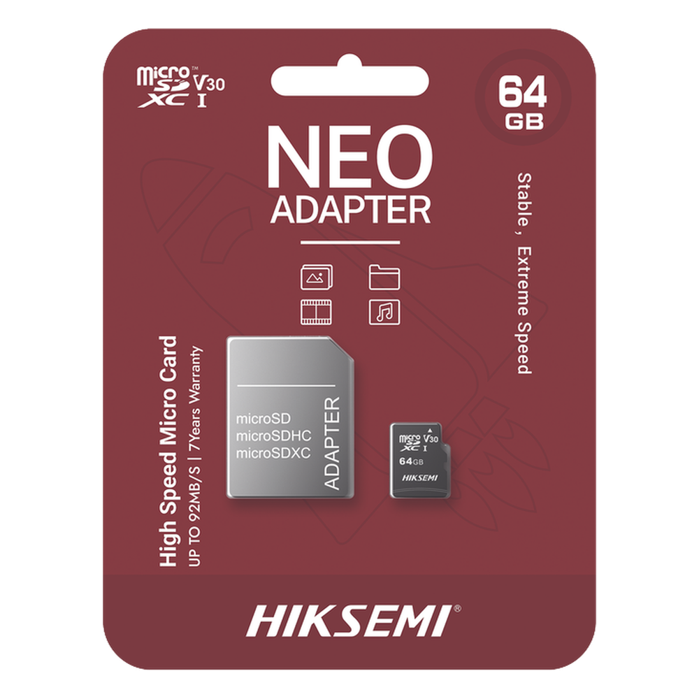Memoria microSD con Adaptador / 64 GB / Clase 10 / NAND TLC / 92 MB/s Lectura / Multipropósito