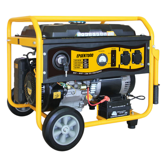 Generador a Gasolina / Planta de Emergencia de 6.5KW, 220Vac 2 Fases, Jaula con Ruedas para Fácil Traslado y Encendido Electrónico