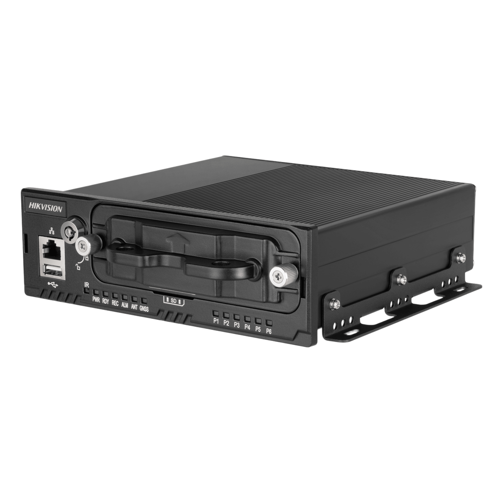 NVR Móvil de 8 Canales / 5 Megapixel / 4 Puertos PoE + 4 Vía Switch / 2 Bahías de HDD / Incluye Modulo GPS / Conector M12