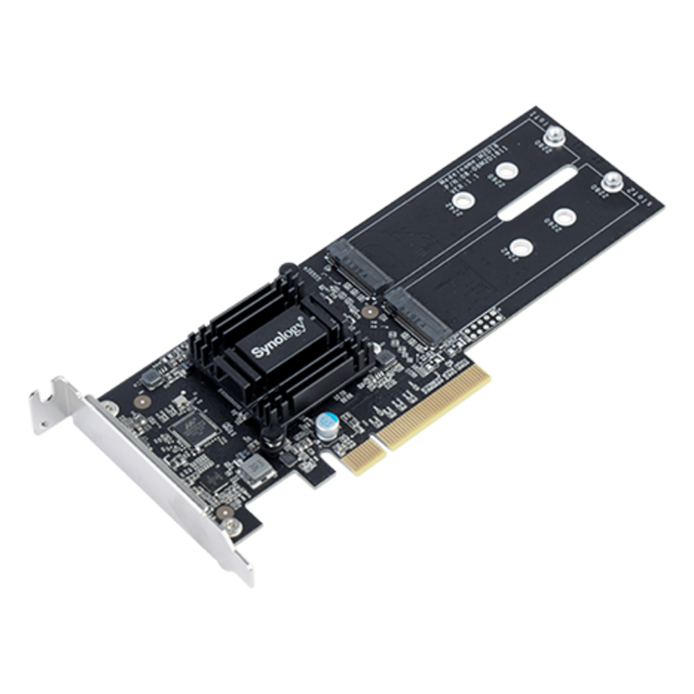 Tarjeta de Expansión M2D18 | PCIe 2.0 x8 | Compatible con NVMe y SATA SSD | 2 Ranuras M-key | Perfil Bajo y Altura Completa | Garantía de 3 Años.