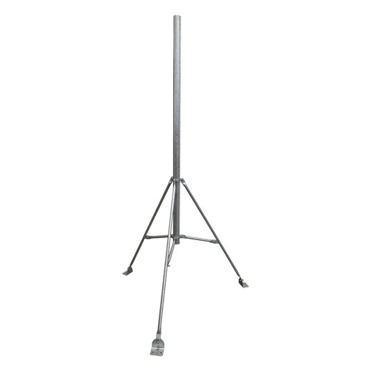 Mástil de 2" x 1.5 metros con Tripie para Instalación en losa. Acero Galvanizado en Caliente.